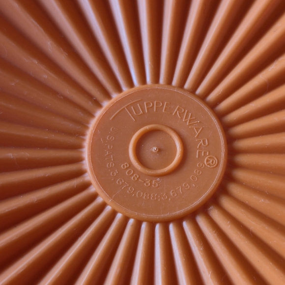 Tupperware Harvest Orange Florentine Dutch Tulip Retro 70s Canister Set 2-Piece - Picture 5 of 12